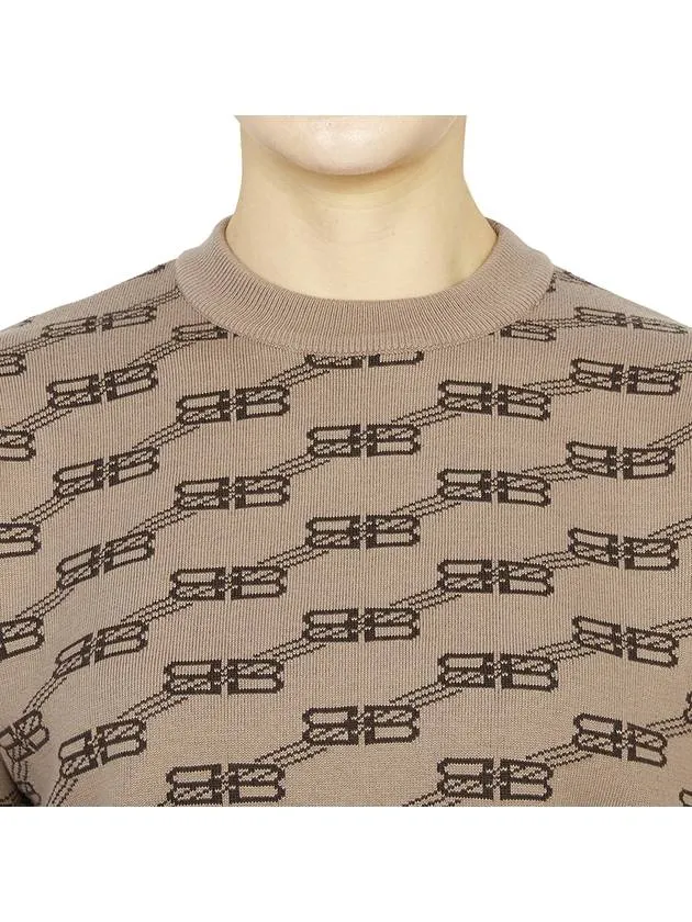 Balenciaga BB Icon Jacquard Knit Top Brown