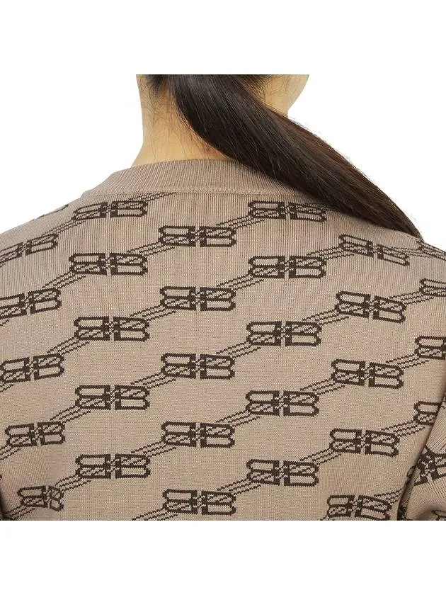 Balenciaga BB Icon Jacquard Knit Top Brown