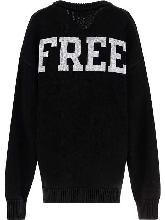 Balenciaga Men's Back Logo V-Neck Knit Top Black