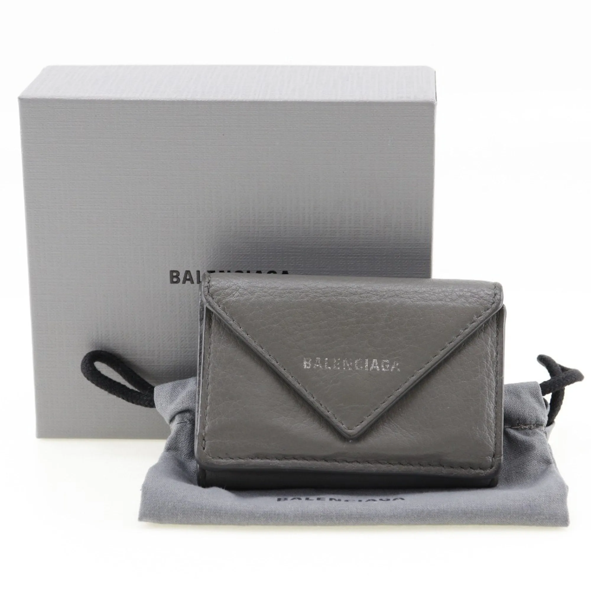Balenciaga Papier Grey Leather Accessories