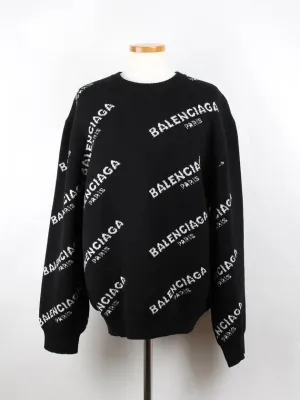 Balenciaga Paris multi logo knit XL