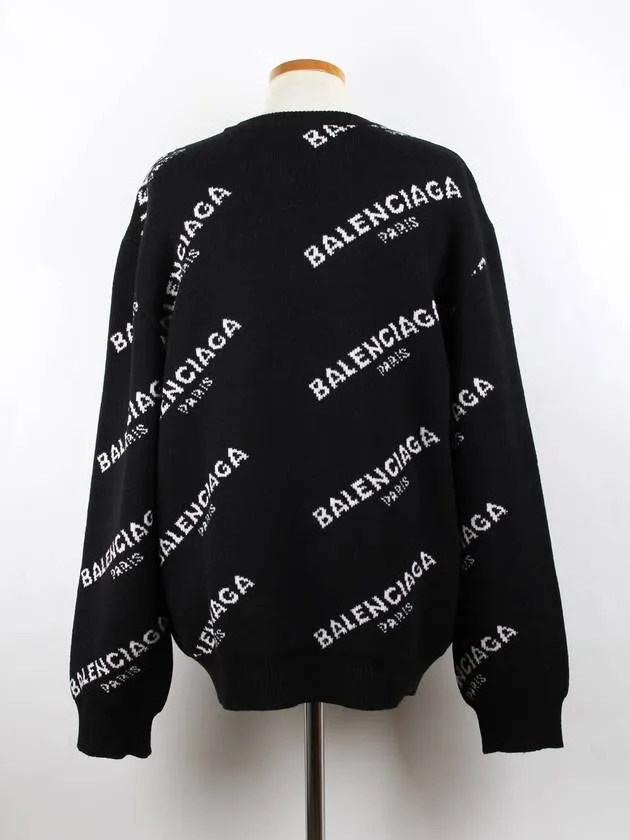 Balenciaga Paris multi logo knit XL