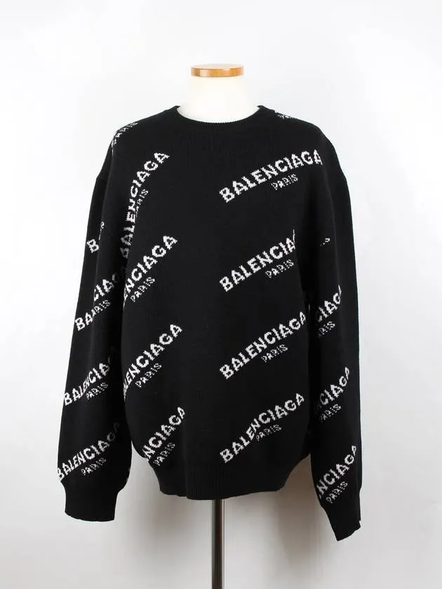 Balenciaga Paris multi logo knit XL