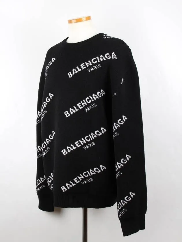 Balenciaga Paris multi logo knit XL
