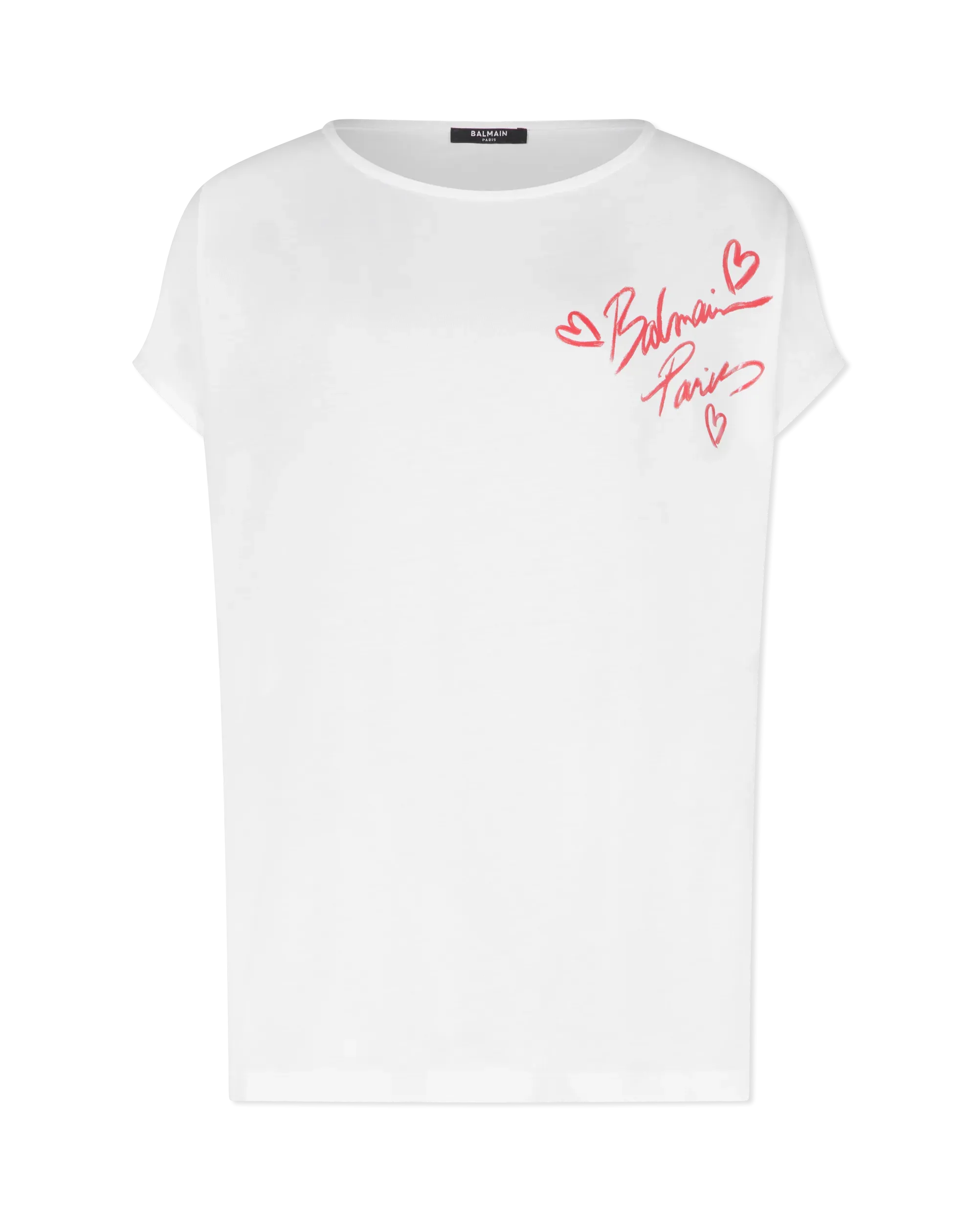 Boatneck Balmain Lipstick Print T-Shirt