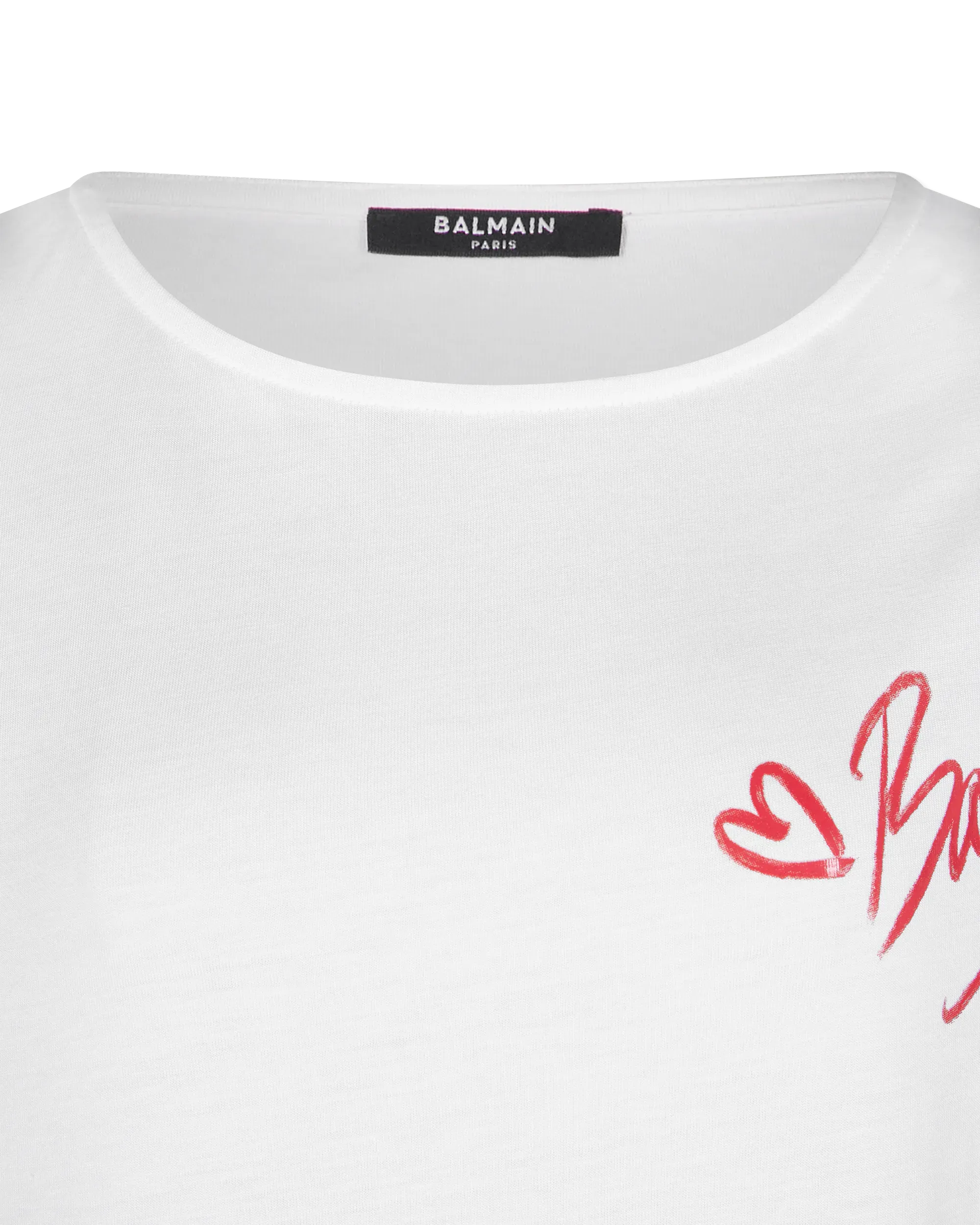 Boatneck Balmain Lipstick Print T-Shirt