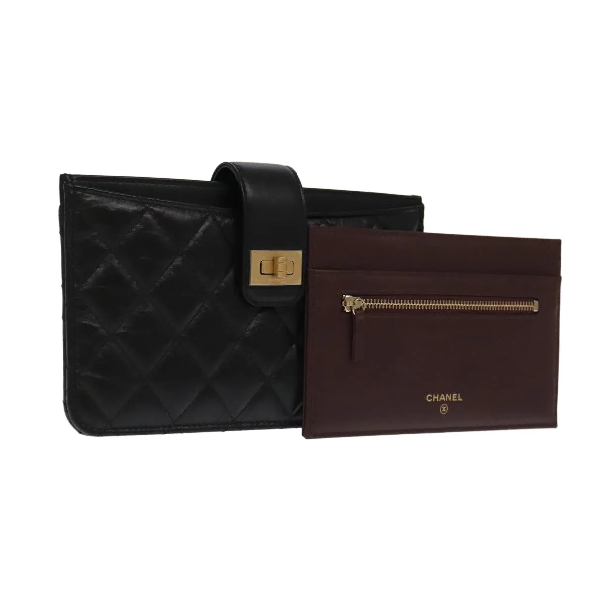 Chanel 2.55 Black Leather Accessories