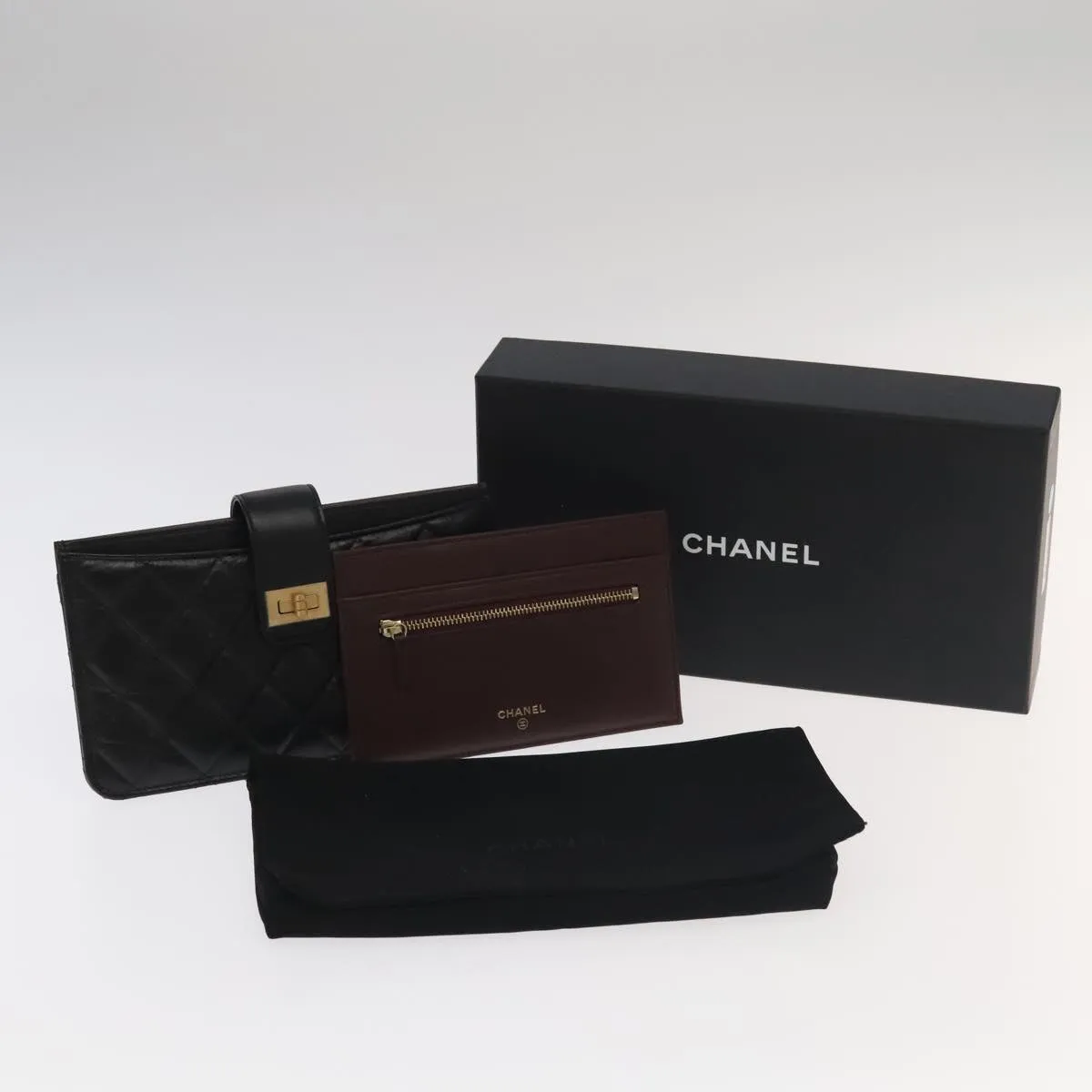 Chanel 2.55 Black Leather Accessories