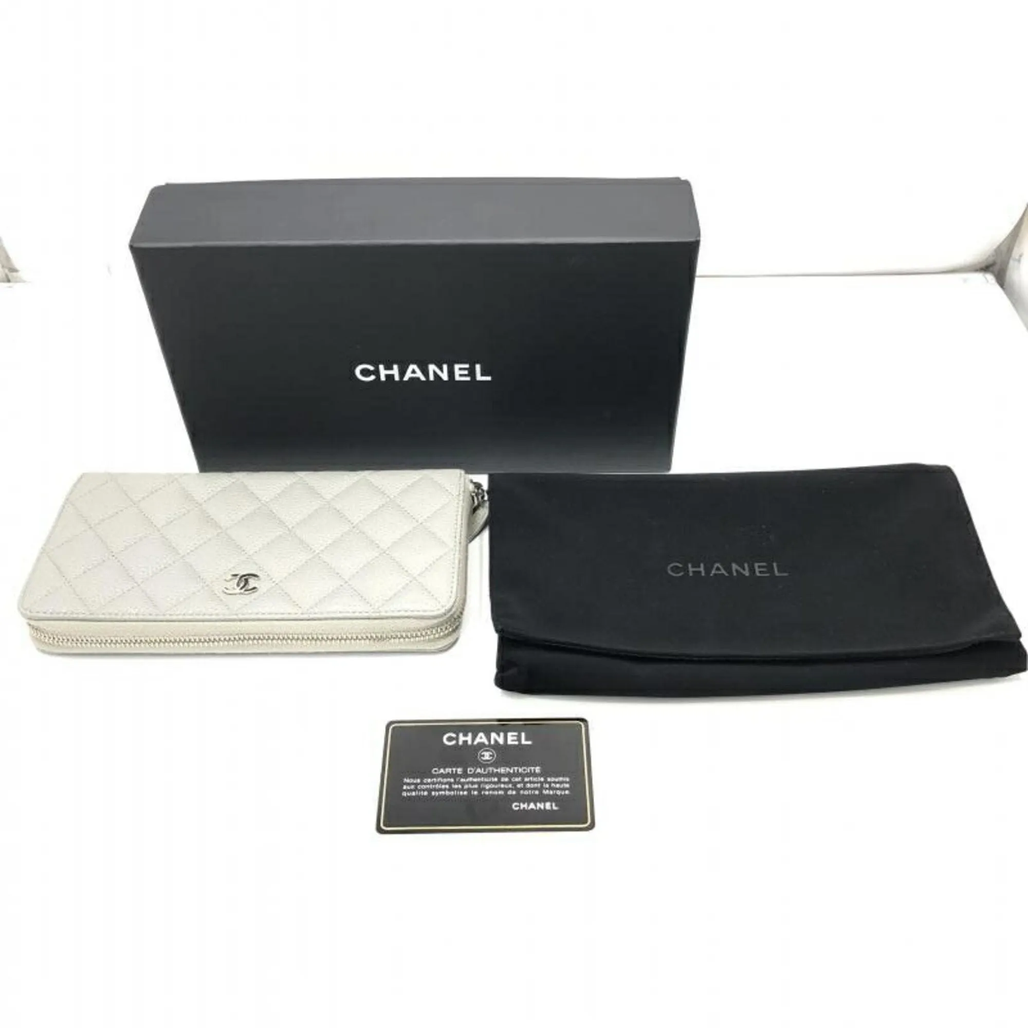 Chanel Matelass Grey Leather Accessories