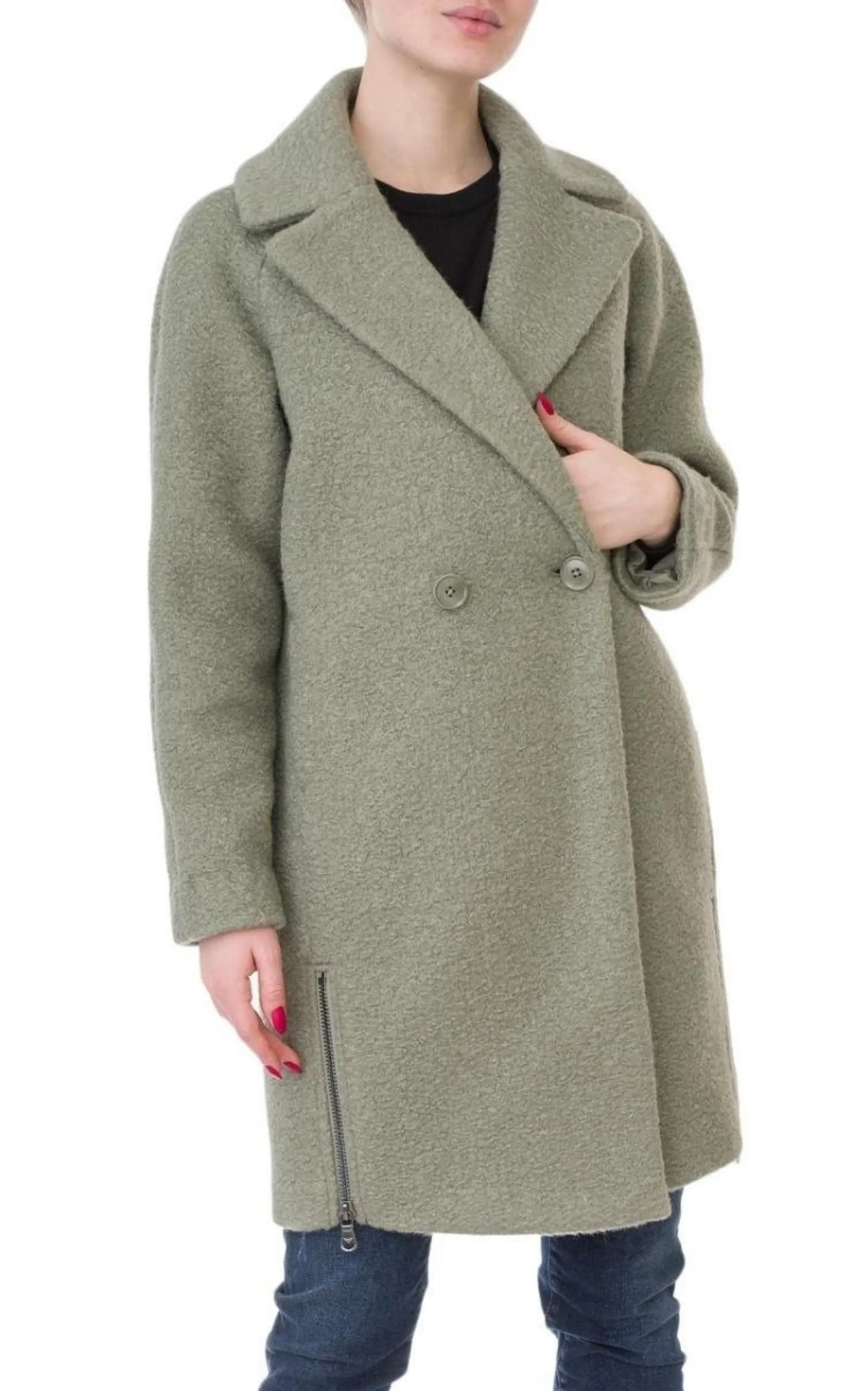 Double-breasted Celadon Green Coat