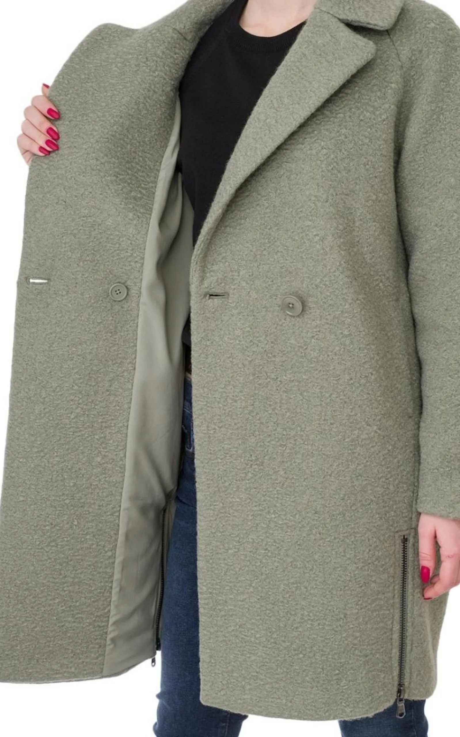 Double-breasted Celadon Green Coat