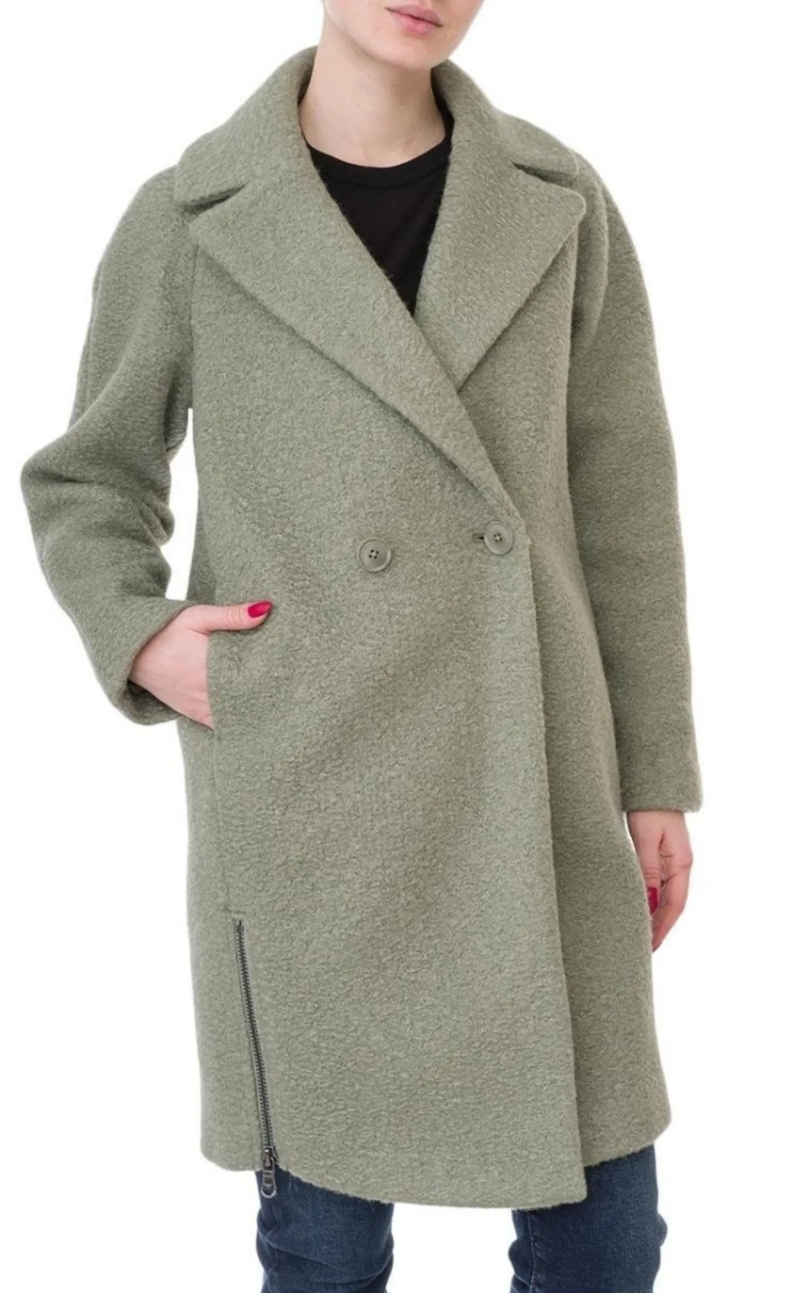Double-breasted Celadon Green Coat