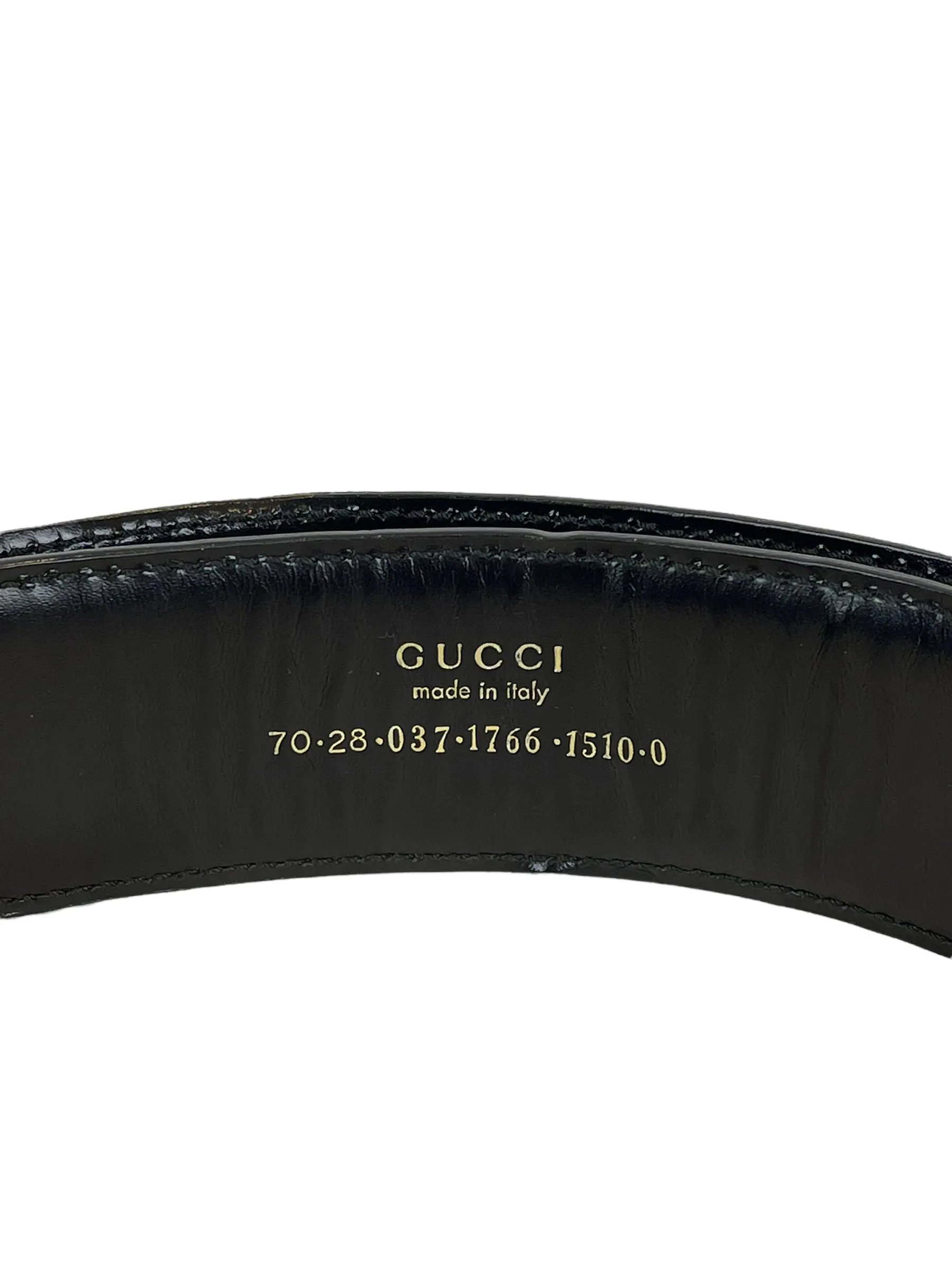Gucci Black Leather GG Belt - Up to 28 Waist