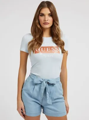 Guess W SS Round Logo Tee