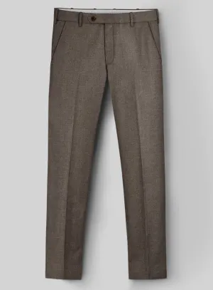 Hardy Minnis Brown Sharkskin Wool Pants