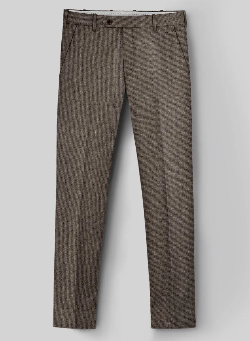 Hardy Minnis Brown Sharkskin Wool Pants