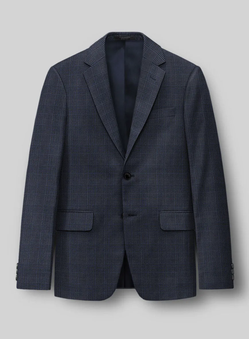 Hardy Minnis Dark Blue Checks Wool Jacket