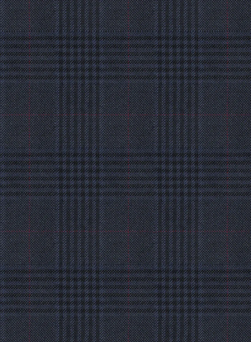 Hardy Minnis Dark Blue Checks Wool Jacket