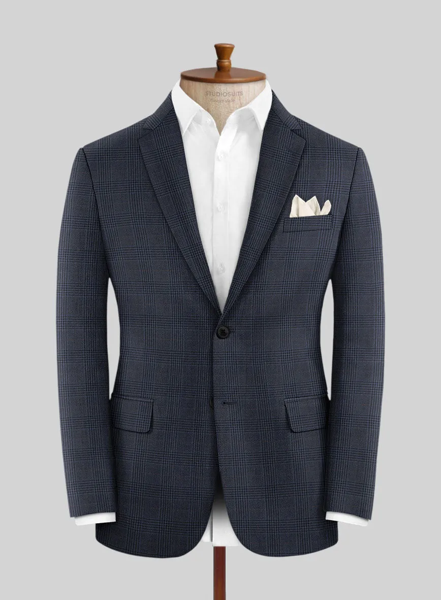 Hardy Minnis Dark Blue Checks Wool Jacket