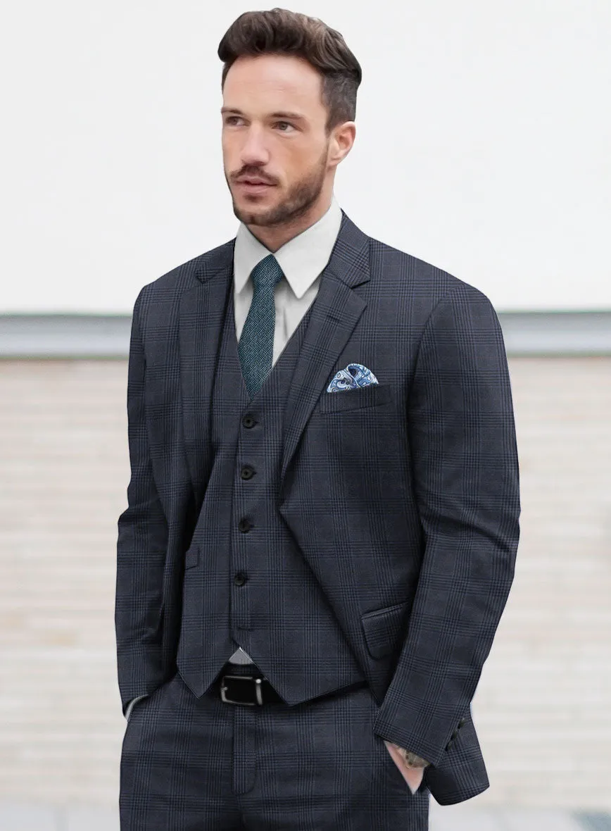 Hardy Minnis Dark Blue Checks Wool Jacket