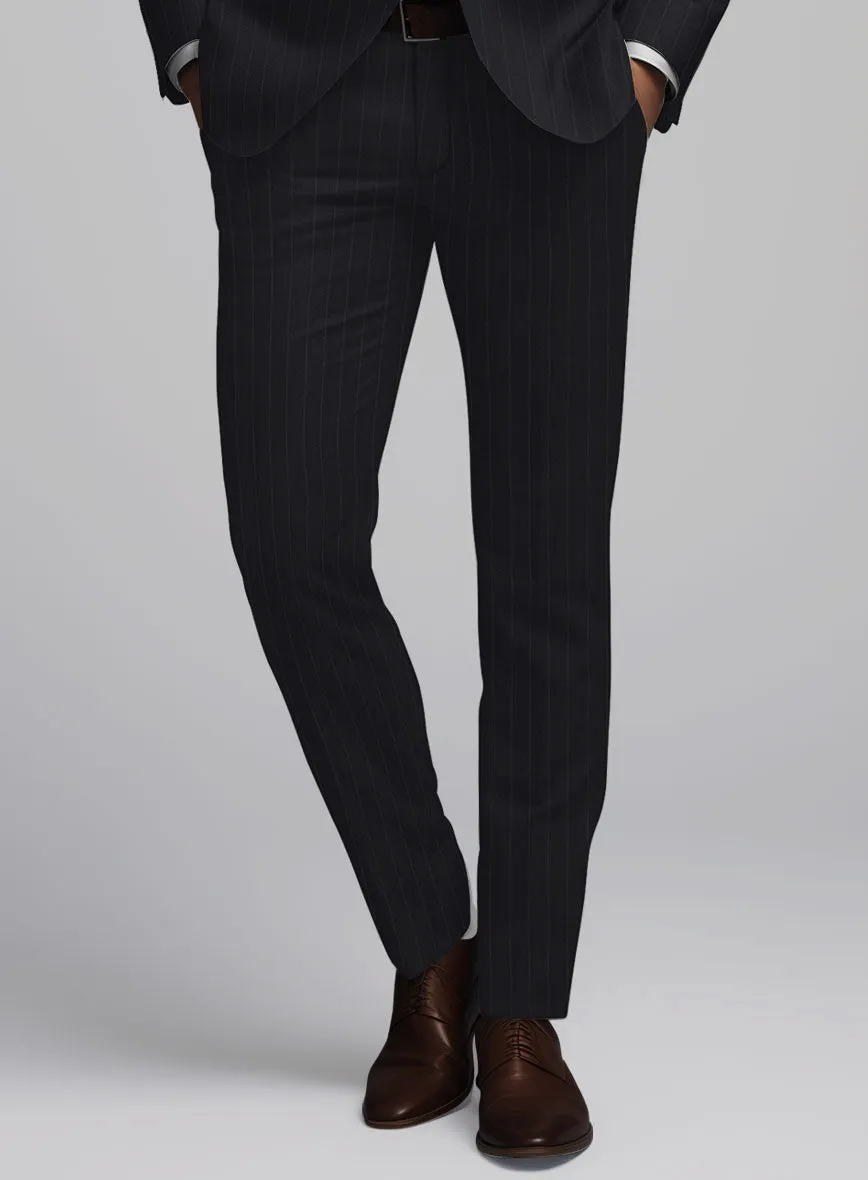 Hardy Minnis Deep Blue Chalkstripe Wool Pant