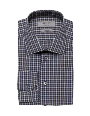 HENRY SARTORIAL Casual Check Cotton Shirt BLACK MULTI