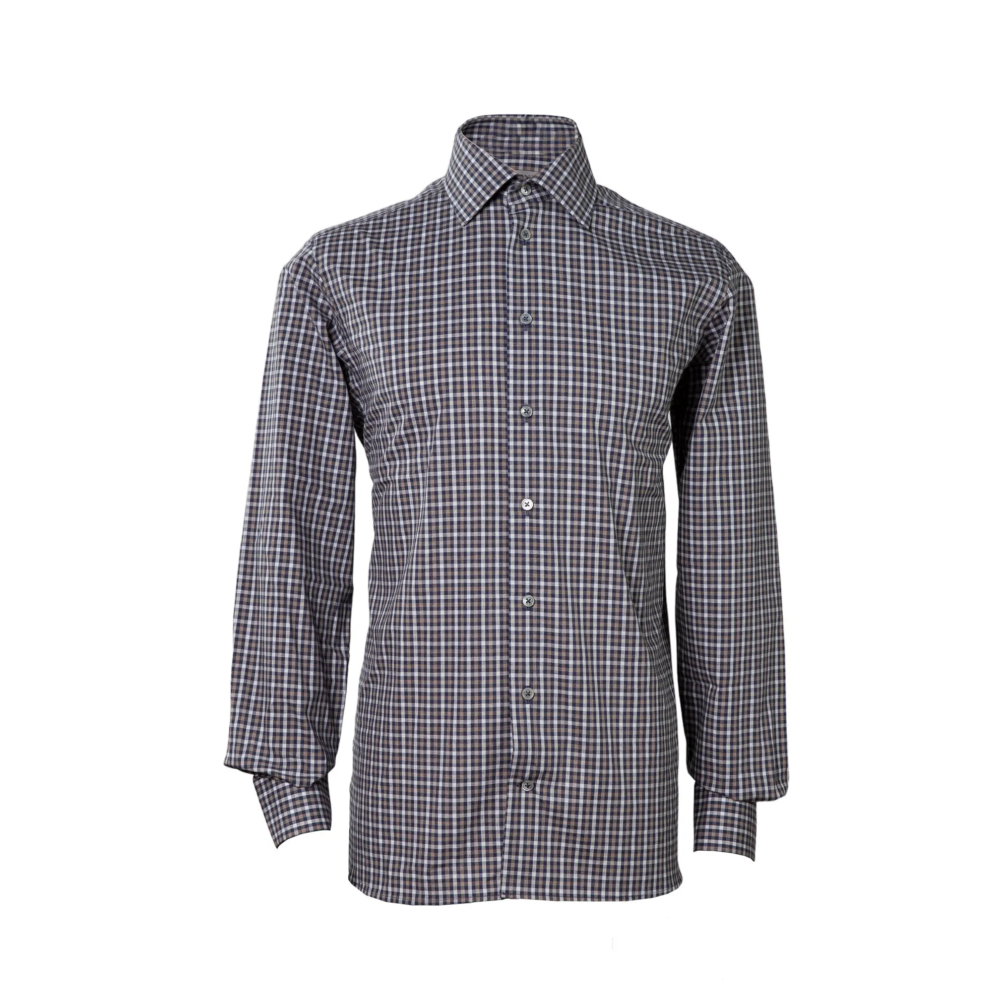 HENRY SARTORIAL Casual Check Cotton Shirt BLACK MULTI
