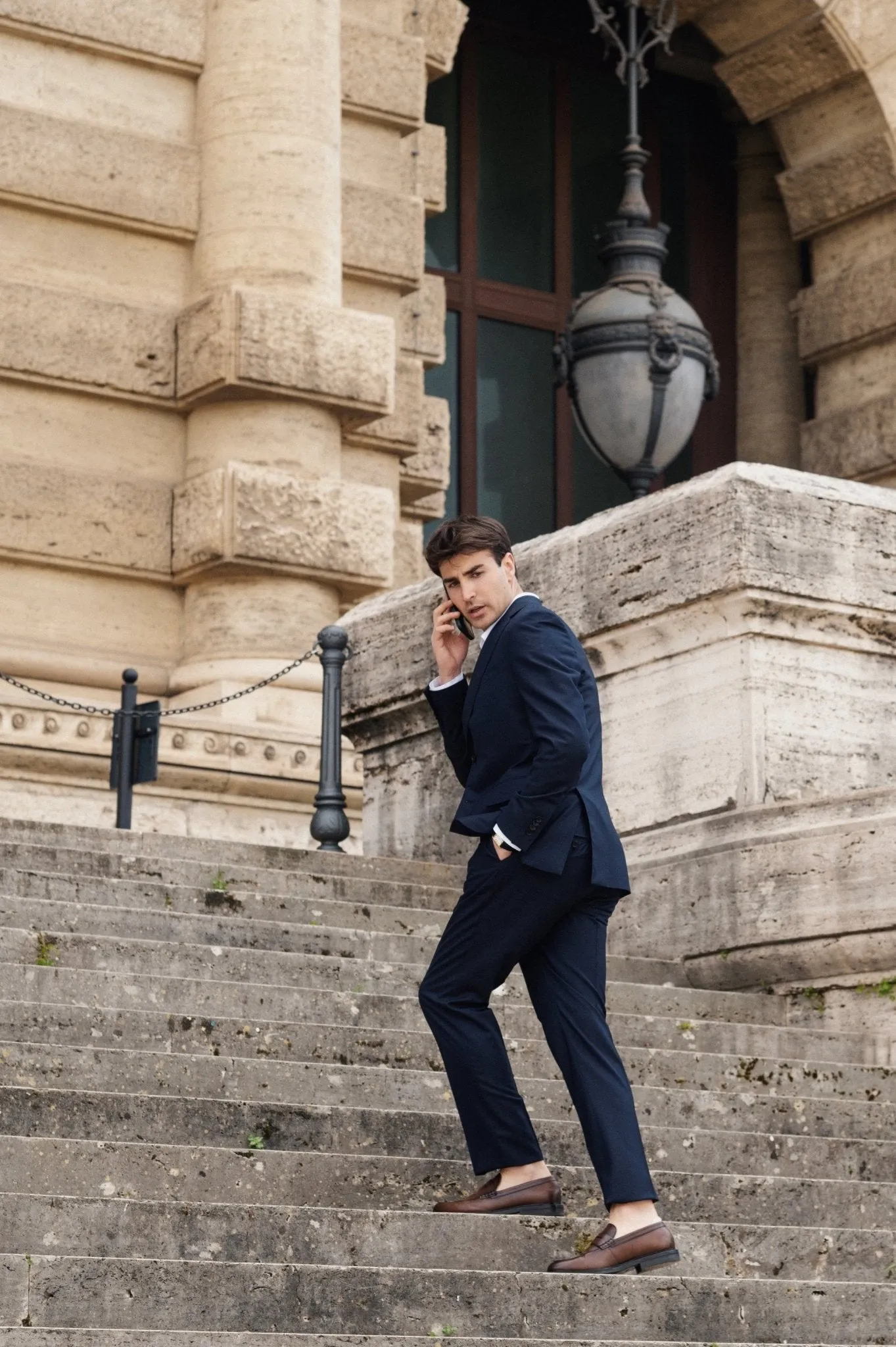 HENRY SARTORIAL HERITAGE Zegna Loop Plain Wool Suit DARK NAVY REG