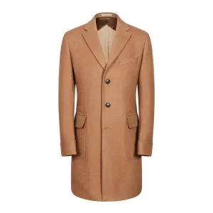 HENRY SARTORIAL Loro Piana Single Breasted Cashmere Overcoat CAMEL
