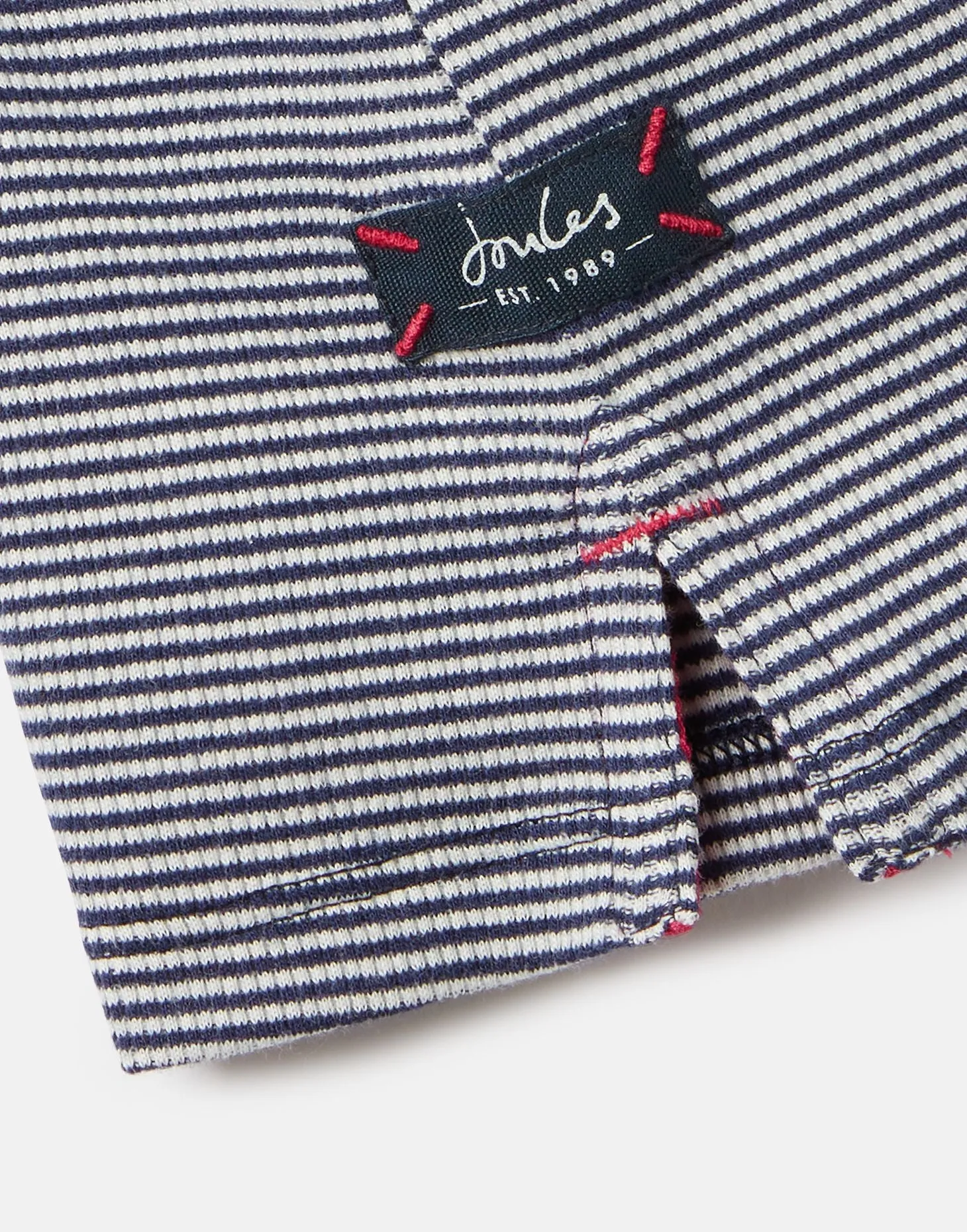 Joules Girl's Enya Rib Roll Neck Top - Navy Stripe