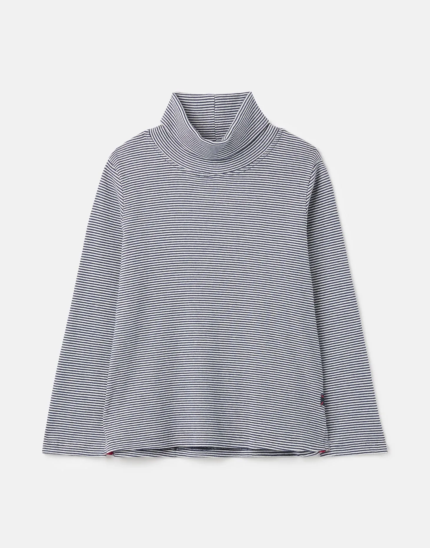 Joules Girl's Enya Rib Roll Neck Top - Navy Stripe