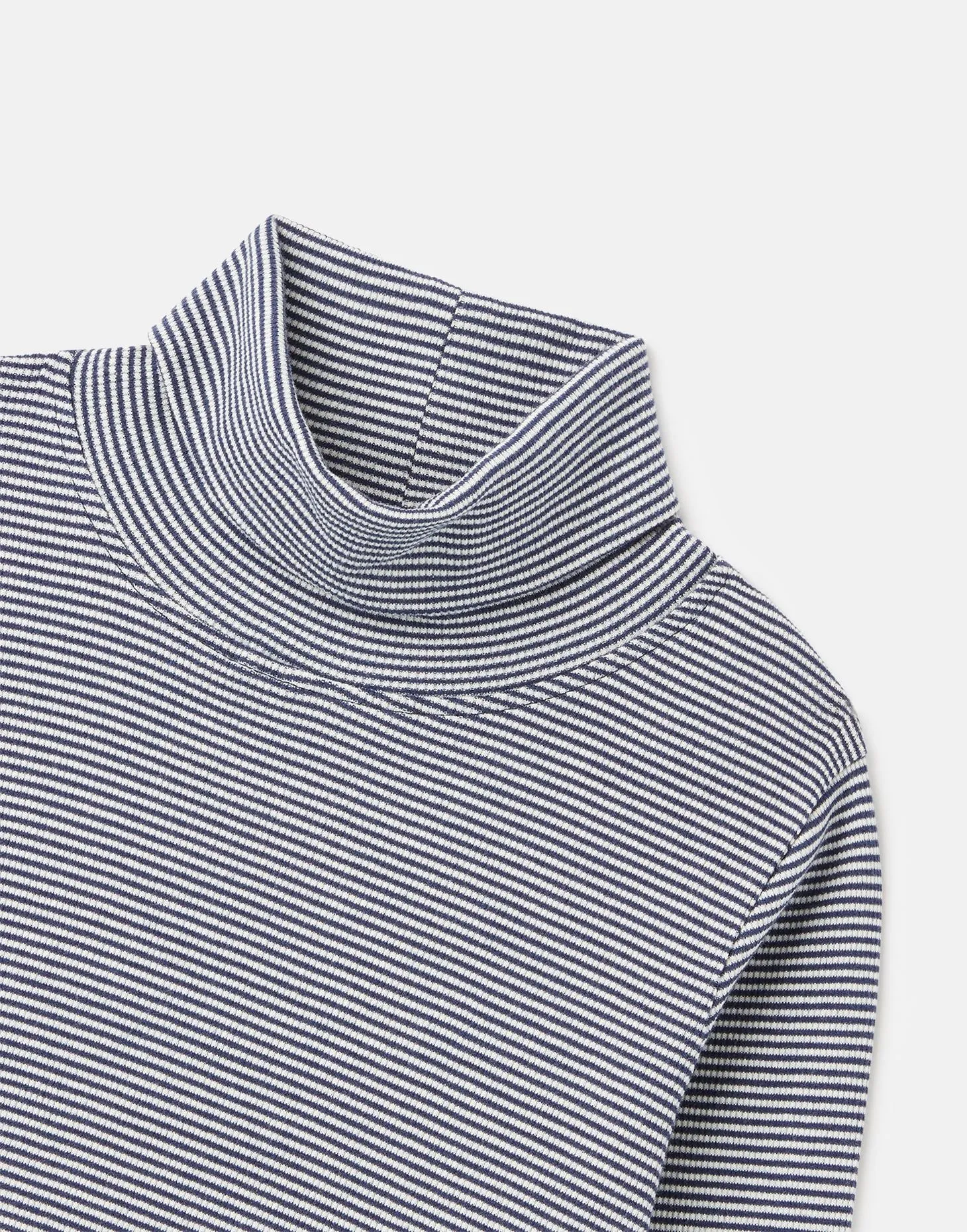 Joules Girl's Enya Rib Roll Neck Top - Navy Stripe