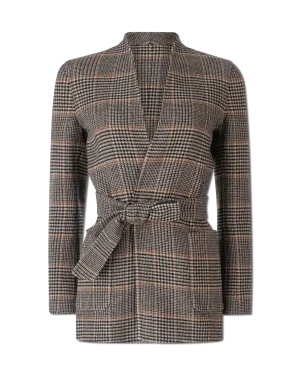 Nuraghe Collarless Belted Jacket