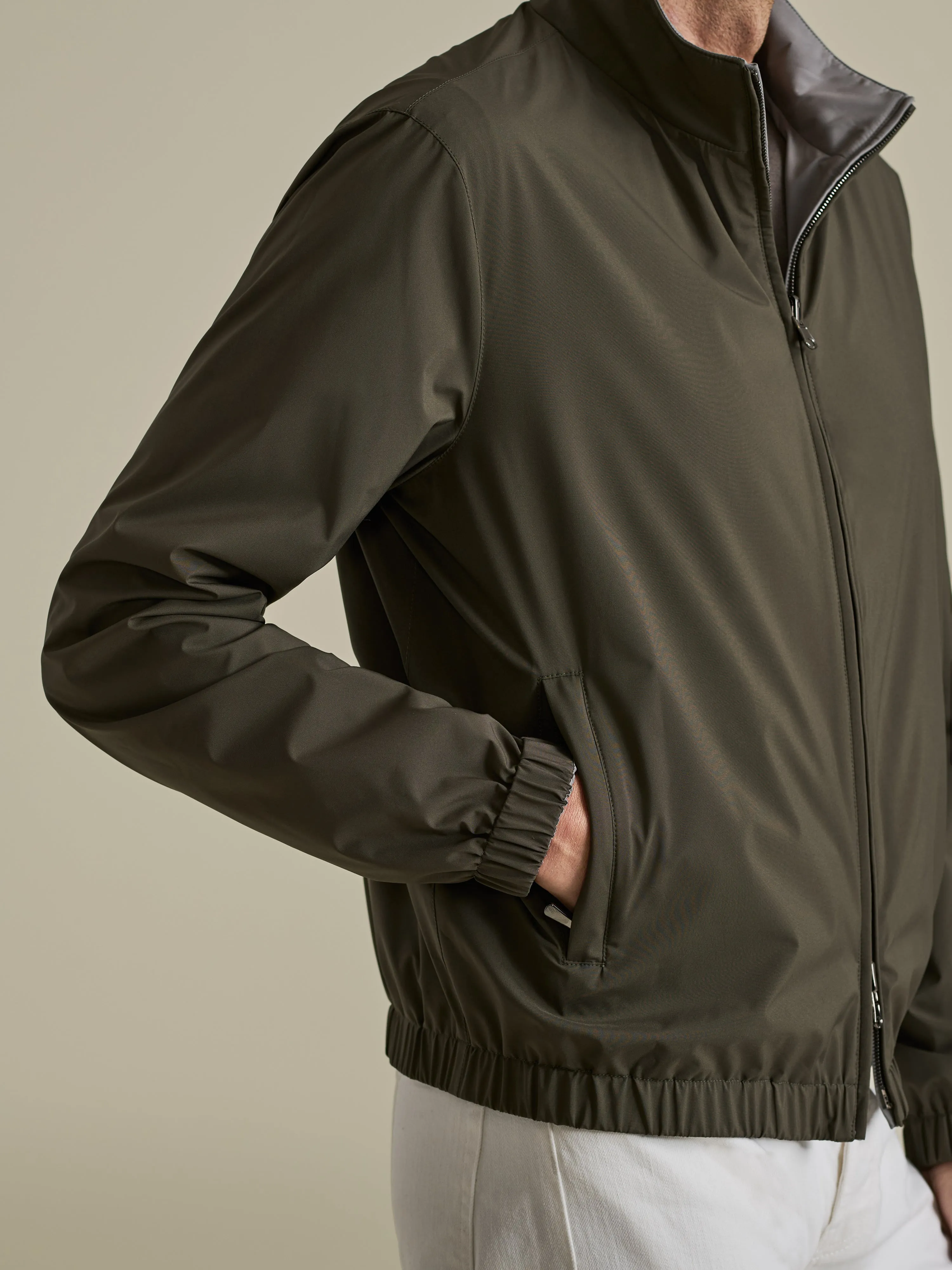 Nylon Reversible Bomber Jacket