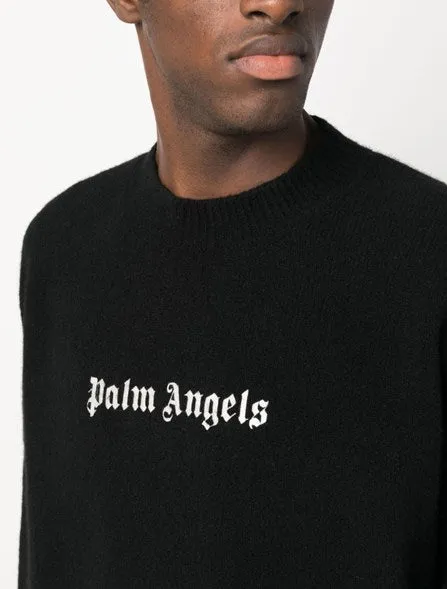 Palm Angels Black Classic Logo Sweater