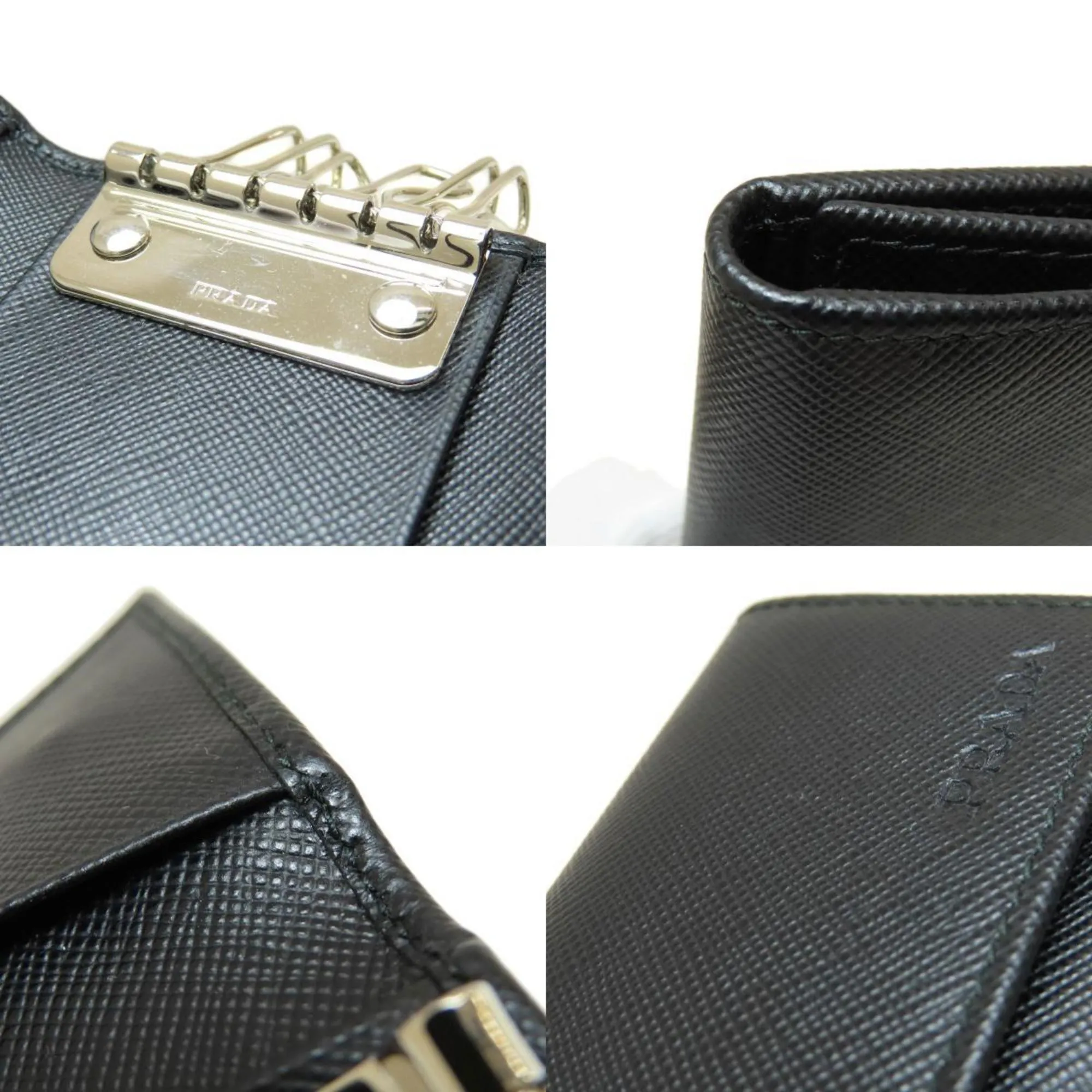 Prada Saffiano Black Leather Accessories