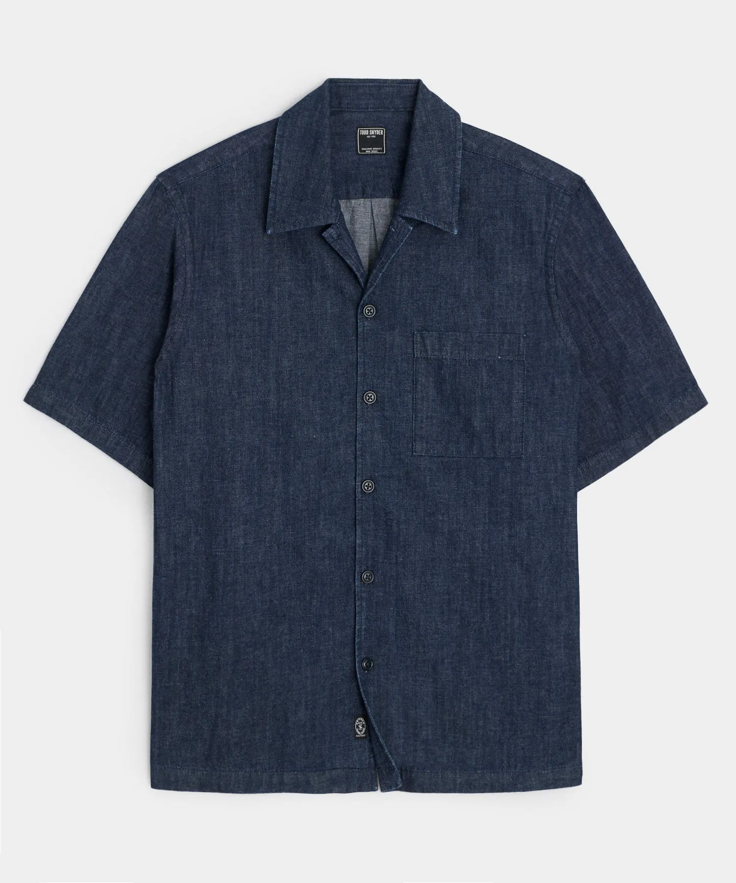 Relaxed Denim Camp Collar Shirt