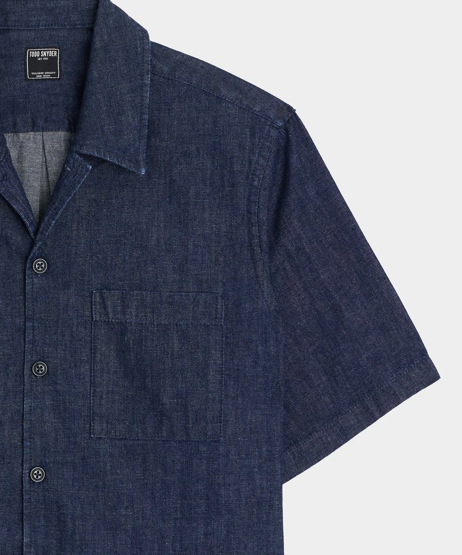 Relaxed Denim Camp Collar Shirt