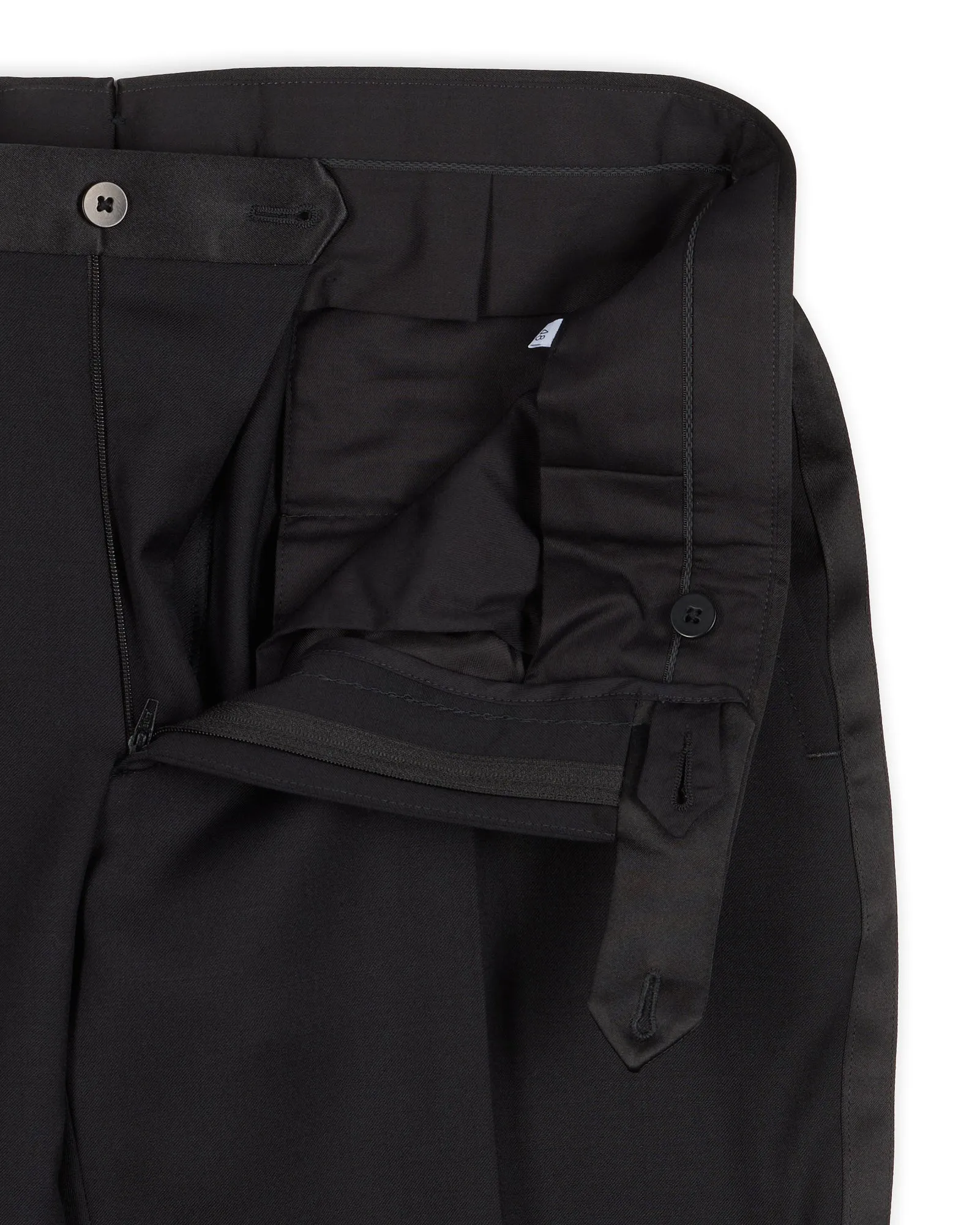 SARTORIA PARTENOPEA Black Wool Tuxedo Dress Pants EU 48 NEW US 32