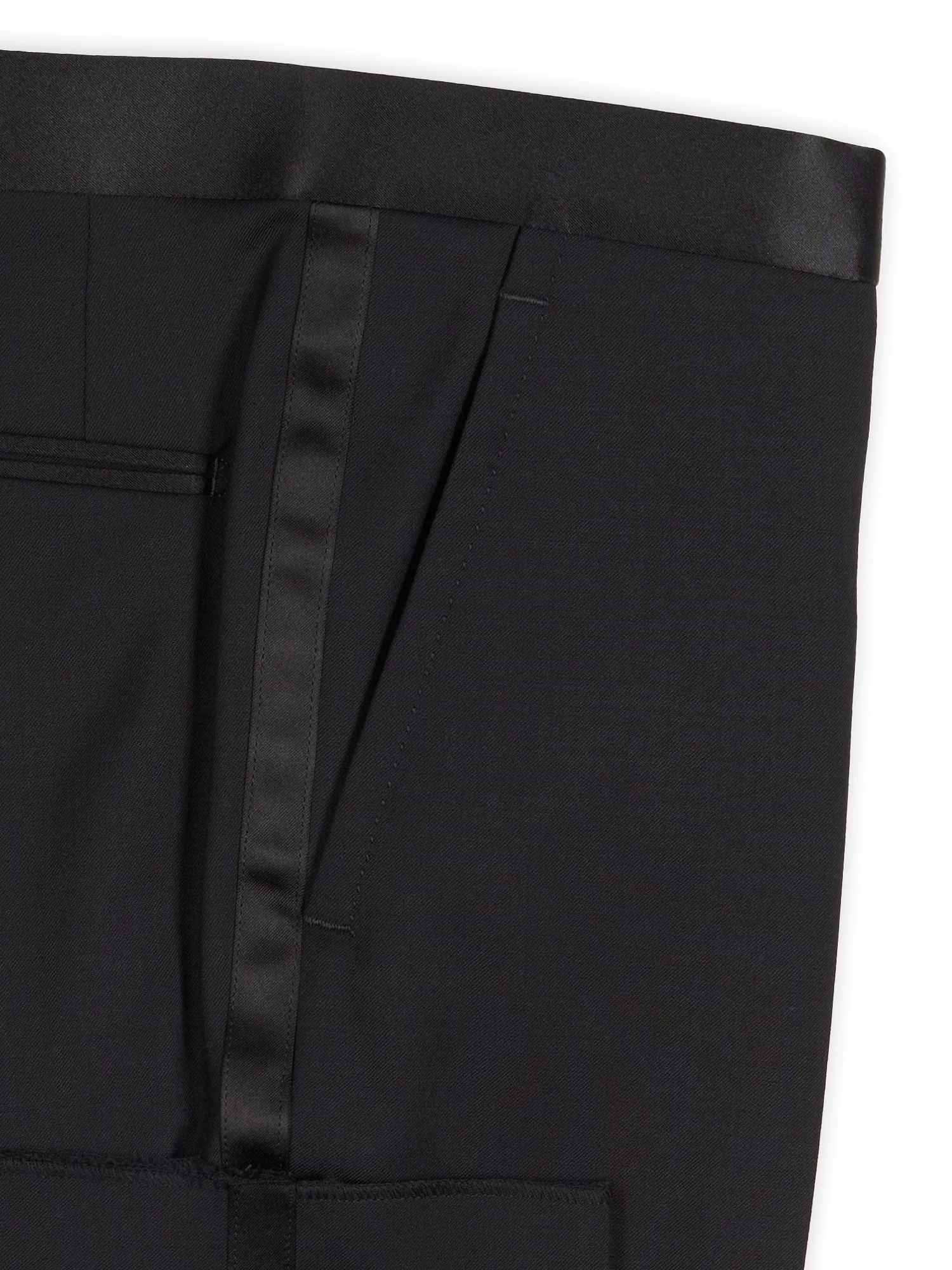 SARTORIA PARTENOPEA Black Wool Tuxedo Dress Pants EU 48 NEW US 32