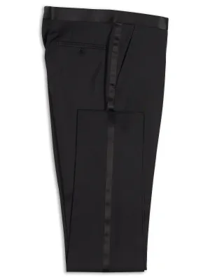 SARTORIA PARTENOPEA Black Wool Tuxedo Dress Pants EU 48 NEW US 32