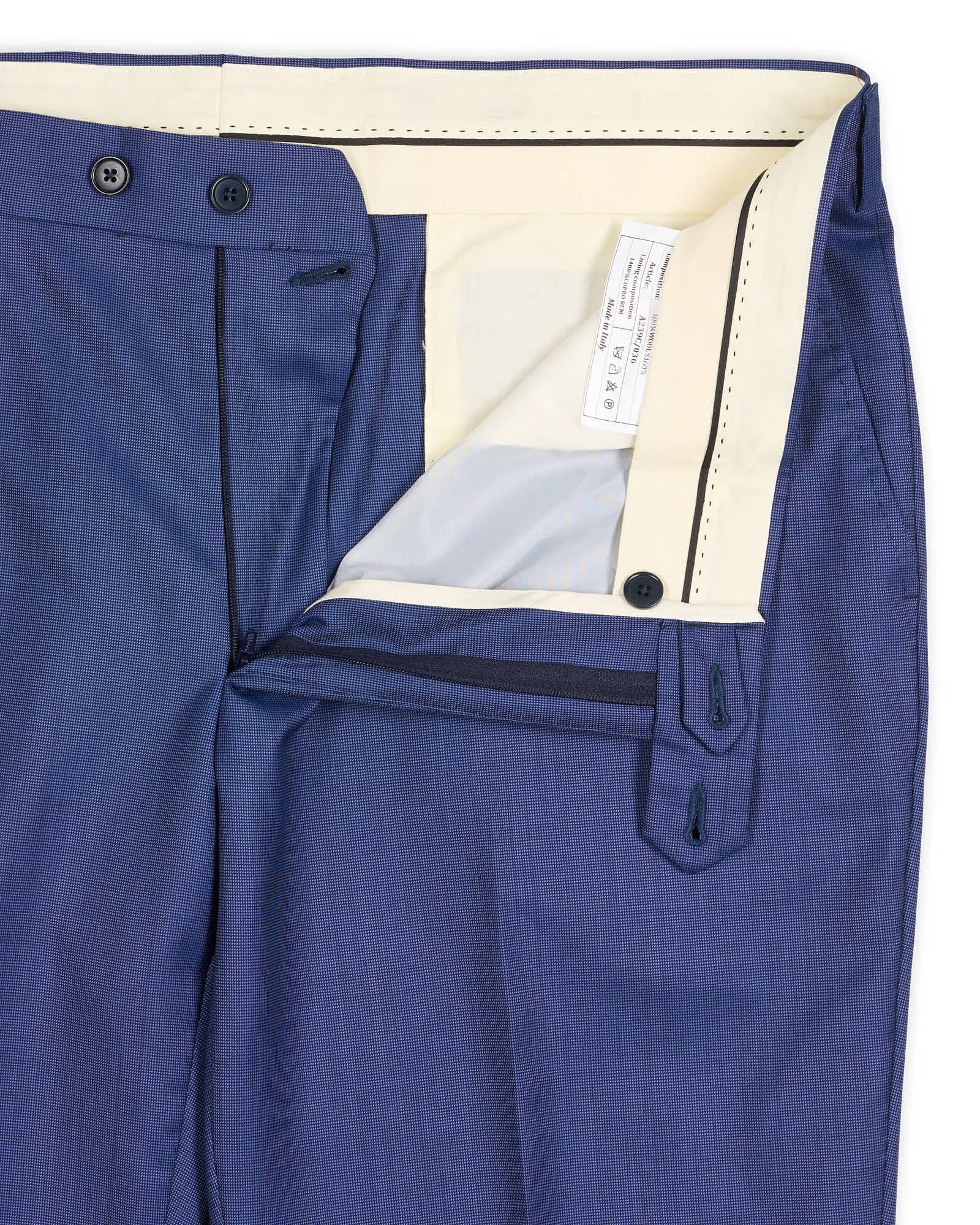 SARTORIA PARTENOPEA Blue Wool Super 160'S Dress Pants EU 56 NEW US 40