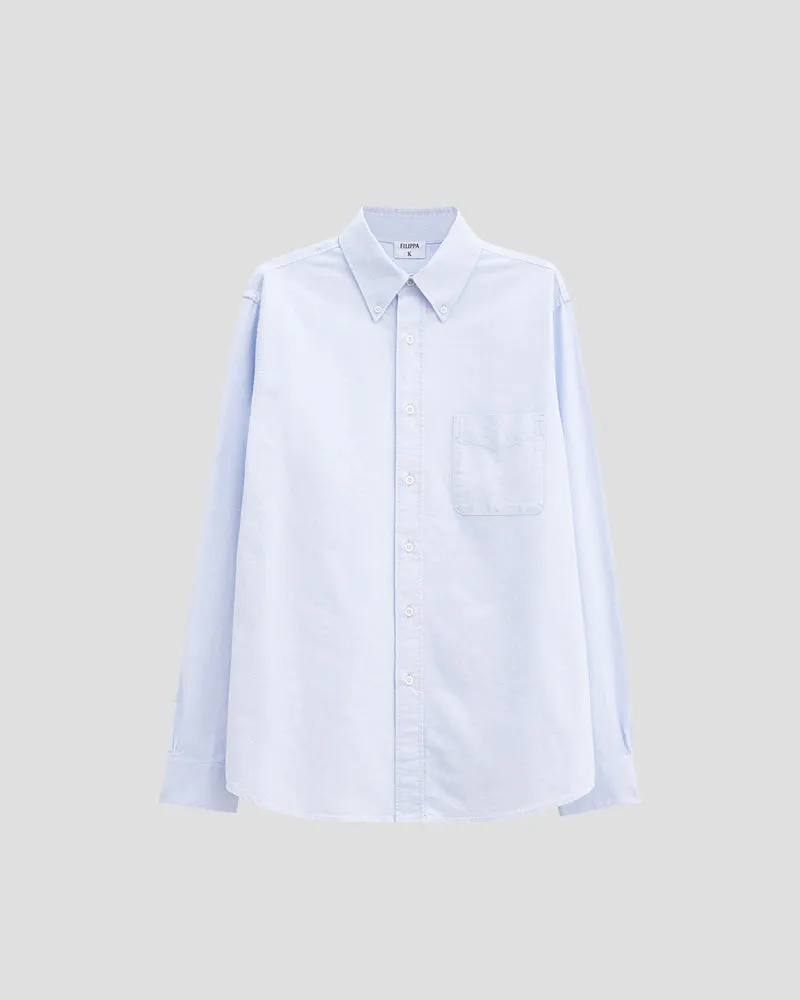 Slim Oxford Cotton Shirt - Light blue