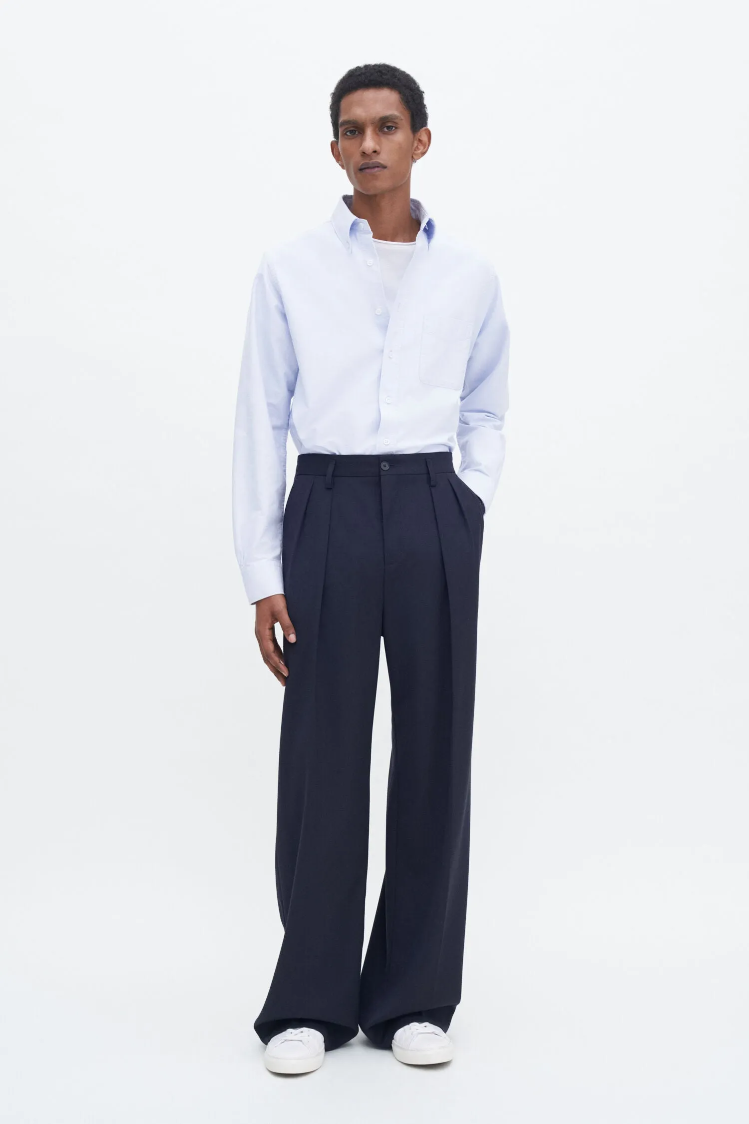 Slim Oxford Cotton Shirt - Light blue