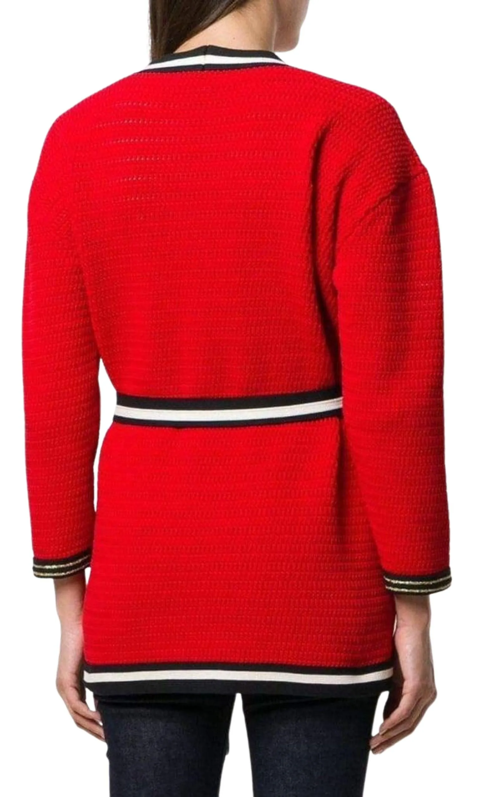 Striped Hem Cardigan Coat