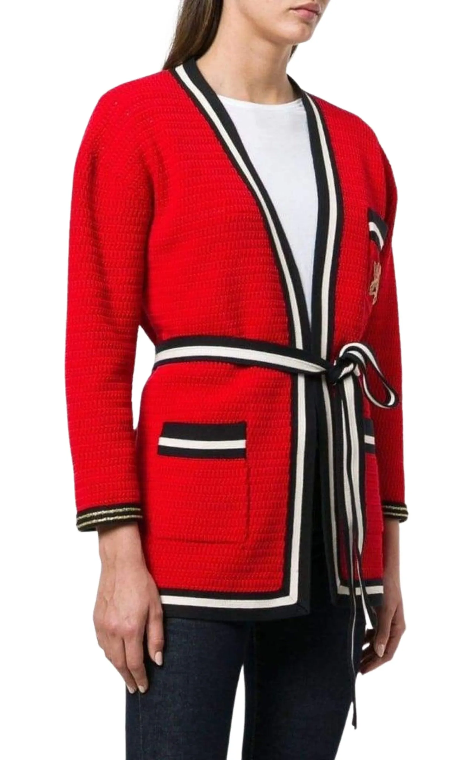 Striped Hem Cardigan Coat